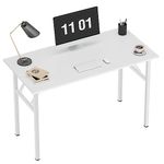 Need Computer Desk 39.3inches Foldable Computer Table with BIFMA Certification Writing Desk Folding Table Office Desk, White, AC5DW-100-CA