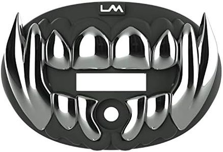 Loudmouth Football Mouth Guard | 3D Beast Chrome Adult and Youth Mouth Guard | Black & Silver Mouth Piece for Sports | Maximum Dual Action Air Flow Mouth Guards | Pacifier Lip and Teeth Protector