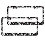 Paw Print License Plate Covers - 2 PCS Pet License Plate Frames Dog Cat Footprint License Plate Holders Kitten Puppy Paw Car Tag Frame for Women Men Pet Lovers