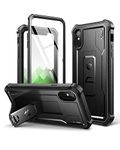 Dexnor Case for iPhone Xs MAX 360 Full Body Heavy Duty Rugged Shockproof Military Drop Tested Protective Cover Built in Screen Protector and Kickstand for iPhone Xs MAX-Black