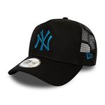 New Era New York Yankees Black League Essential A-Frame Adjustable Trucker Cap - One-Size