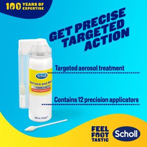 Scholl Verruca & Wart Freeze Remover Kit, 80ml – Effective Treatment, 1 Pack