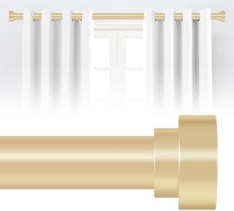 HEI! DEAR Gold Curtain Rods for Windows 72 to 144 Inch(6-12ft),1 Inch Heavy Duty Curtain Rods,Adjustable Long Curtain Rod,Modern Single Drapery Rods,Telescoping Window Curtains Rod 72-144",Brass Gold