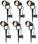 Junview LED Low Voltage Landscape Lighting Pathway Garden Landscape Lights 10W Warm White 12V Waterproof Outdoor Landscaping Spotlights for Driveway Walkway Yard Patio Porch Trees with Stakes (6Pack)