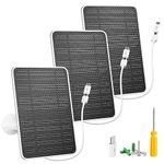 Solar Panel for Security Camera, 5W USB Solar Panel for DC 5V Security Camera, Micro USB & USB-C Port Solar Panel, IP65 Waterproof Solar Charger for Camera,360° Adjustable Mounting 13ft Cable, 3 Pack