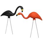 Bloem Spooky Halloween Flamingo Party Yard Stakes (G8), Orange Black, 2-Pack, 25", 2 Pack