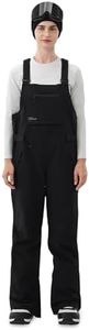HIGH EXPERIENCE Women Ski Bib Snowboard Pants Snow Overalls Waterproof Windproof Insulate Warm Winter (Black, X-Small)