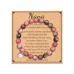 MAVQUE Nana Bracelet Gifts from Granddaughter, Natural Stone Bracelet Gifts for Nana