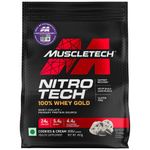 Muscletech Nitrotech 100% Whey Gold, 450g, Cookies & Cream, Primary Source- Whey Protein Isolate, 24G OF PURE PROTEIN FOR ENHANCED LEAN MUSCLE, STRENGTH AND RECOVERY, Gluten Free, Vegetarian