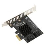 PCI E to SATA 3.0 Expansion Card, 4 Port SATA3.0 Interface Card, PCI E X1 X4 X8 X16 Interface, Controller Expansion Board for Marvell 9215 Main Control Chip