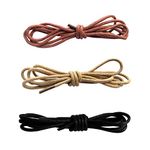 Round Waxed Cotton Oxford Shoelaces Dress Shoes Shoelaces Boots Shoe laces(Pack of 3 PAIRS)