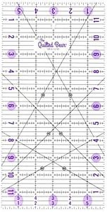 The Quilted Bear Quilting Rulers - Transparent Acrylic Non Slip Quilting & Patchwork Ruler with Clear Black Lines & 30, 45 & 60 Degree Angles (6" x 12")