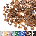 Mr. Fireglass 10 Pounds Fire Glass - 1/4 Inch High Luster Reflective Tempered Glass Rocks for Fireplace Fire Pit Table and Landscaping, Copper