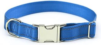 Love Dream Reflective Dog Collar with Metal Buckle, Adjustable Safety Nylon Dog Collars with Heavy Duty Quick Release Buckle for Small Medium Large Dogs, Pet Collar with ID Tag Ring