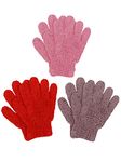 3 Pairs Kids Gloves Knit Gloves for Boys and Girls Warm Winter Gloves Full Fingers Stretchy Gloves for Kids Mittens Children (Light Pink, Red, Khaki, Small)