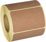 Camp Galaxy 2x3 Inch Natural Brown Kraft Stickers (Roll of 350) - Rectangular Blank Stickers for Store Owners, Crafts, Organizing, Jar and Canning Labels, Price Tags