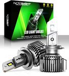 NOVSIGHT H7 LED Headlight Bulbs, 100W 20000 Lumens 600% Extremely Brighter Headlights, High/Low Beam Conversion Kits, 6500K Cool White, IP68 Waterproof, Brightest Halogen Replacement