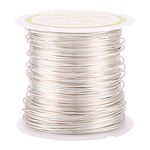 Pandahall 60 Feet Tarnish Resistant Copper Wire 22 Gauge Jewelry Beading Craft Wire for Jewelry Making (Silver)