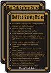 Hot Tub Safety Rules Signs Pool Signs 14"x 10" Hot Tub Signs Pool Decor Outdoor Funny Sign Metal Reflective Rust Aluminum UV Protected Waterproof Outdoor Use 2 Pack