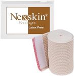 Premium Elastic Bandage Wrap (3" x1) - Nexskin Latex Free Compression Bandages Hook & Loop Fasteners at Both Ends - Lifetime Washable & Reusable Bandages