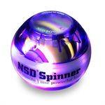NSD Roll 'N Spin Rainbow Lit Autostart Spinner Gyroscopic Wrist And Forearm Exercise & Fitness Exerciser With Autostart And Multi-Lit LED, Purple