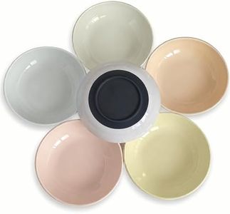 Ceramic Cat Food Bowls 6 Pack – Shallow Cat Bowl with Non-Slip Silicone Base, Whisker-Fatigue Dishes for Indoor Cats – Microwave Dishwasher Safe – 5.3 oz Colorful Pet Plates for Wet Dry Food Water