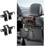 IHOTDER 2PCS 2-in-1 Car Seat Hooks for Headrest with Cell Phone Seat,Phone Holders for Your Car Backseat and Headrest Hooks for Car,Universal Car Hook and Holder for SUVs,Trucks