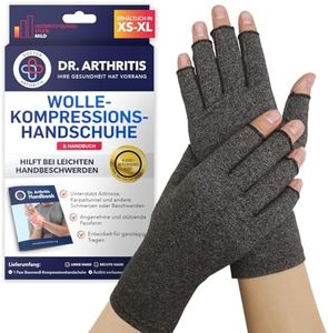 Von Ärtzten Entworfen, Kompressionshandschuhe, Athrose Handschuhe, Handbandage für Sehnenscheidenentzündung, Bequeme und Stützende Fingerlose Arthritis Handschuhe, 1 Paar, L
