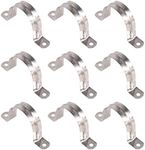 Keadic 30Pcs 2" M50 Two Hole Strap U Bracket Tube Strap Tension Clips Stainless Steel Heavy Duty Rigid Pipe Strap Clamp, for Pipe Fixing on Various Surfaces