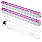 Tekmelau LED Grow Light Bars for Indoor Plants Grow Lamp with Red/Blue Spectrum Grow Light Strip with Power Switch Wire + Cables for Greenhouse Plant Grow Shelf (Pack of 2)