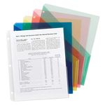 Smead Organized Up Poly Translucent Slash File Jacket, Three-Hole Punched, Letter Size, Assorted Colors, 10 per Pack (85754) (Pack of 1)