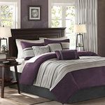 Madison Park Palmer Comforter Set, Queen, Plum