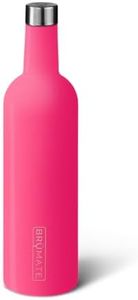 BrüMate Winesulator 25 Oz Triple-Walled Insulated Wine Canteen Made of Stainless Steel, 24-Hour Temperature Retention, Shatterproof, Comes with Silicone Transfer Funnel (Neon Pink)