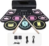 Electronic Drum Set, Coolmusic Portable Roll-Up Drum Pad Electronic Drum Kit 9 Silicon Built-in Dual Stereo Speakers, Great Chioce for begainnier