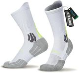 BRISIRA Coolmax Bamboo Viscose Compression Anti Blister Hiking Socks Crew Mid Calf Moisture Wicking Anti Odor Tennis Cushion