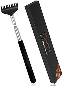 Back Scratcher, WOVTE Black Portable Extendable Stainless Steel Telescoping Back Massager for Adults Men Women Itch Relief (7.87 to 26.77 Inch)