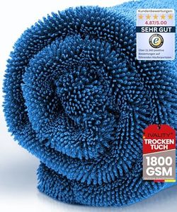 Ivality® Auto Trockentuch XXL 40x40 cm Ultra Saugstarke 1800 GSM Motorrad Twisted Towel mikrofasertuch - fusselfreie & Lack-schonende microfasertuch autopflege - Blau