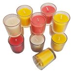 Pure Source India Pack of 6 Votive Glass Scented Candles, Diwali Home Decor Gift (Fragrance-Rose, Jasmine & Sandalwood)