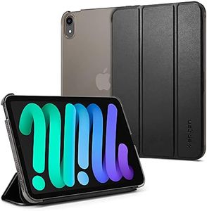 SPIGEN Smart Fold for iPad Mini 7th/6th Generation Case (2024/2021) 8.3 inch with Auto Wake Sleep Functions, Soft PU Leather Stand Slim Protective Precise Cutouts Cover - Black