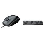 Logitech B100 Wired USB Mouse, 3 yr Warranty, 800 DPI Optical Tracking, Ambidextrous PC/Mac/Laptop -