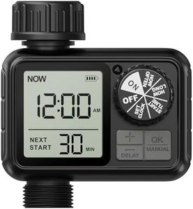 Xtsuen Water Timers for irrigation, Hose Timer with Rain Delay/Automatic & Manual Mode, Sprinkler Timer for Garden IPX5 Waterproof/Large Screen LCD Display