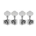 Musiclily 2R2L Open Gear Bass Tuners Tuning Pegs Keys Machine Heads Set, Chrome(4 Pieces)