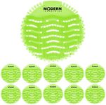 Modern Industrial Urinal Screen Deodorizer 10-Pack - Mint-Scented Urine Odor Eliminator for Fresh-Smelling Restrooms - Fits Most Commercial Urinals - Minimize Splash - Green