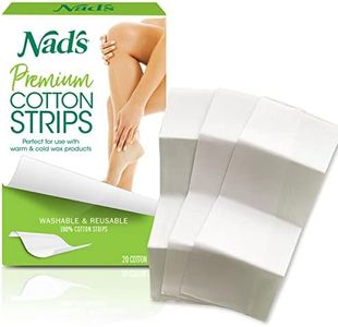 Nad's Premium Cotton Strips, Washable and Reusable, For Use with Cold and Warm Wax Products, Pack of 20