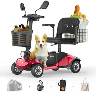 Paiseec D1 350lbs Mobility Scooter for Adults & Seniors, Foldable Mobility Scooters, 250W Powered Mobility Scooter, Motorized Scooter for Adults, 15 Miles Range, All-Terrain (Red)