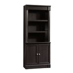 Sauder Bookcase with doors/bookshelf, Engineered Wood, Oak Finish, L: 29.37" x W: 13.9" x H: 71.85"