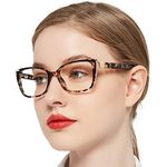 OCCI CHIARI Women's Reading Glasses 2.5 Large Frame Readers Glasses for Women Fashion Magnifying Glasses for Reading Spring Hinge (Brown, 250)