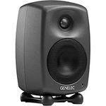 Genelec 8020D 2 Way Active Powered Nearfield Studio Monitor - 4 Inch Woofer & 3/4 Inch Dome Tweeter - Versatile Mount Options & Iso Pod Stand - Matte Dark Grey