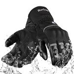 Winter Motorbike Gloves Waterproof Mens Womens Touchscreen, Windproof Warm Long Cuff Motorcycle Gloves Touchscreen for Scooter, Moped, Moto Cross, Bike, Winter Hiking, Outdoor Sports - L Black