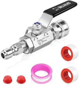 Boltigen 5000 PSI High Pressure Washer Ball Valve Kit, 3/8" Quick Connect Shut Off Ball Valve for Power Washer Hose, Stainless Steel